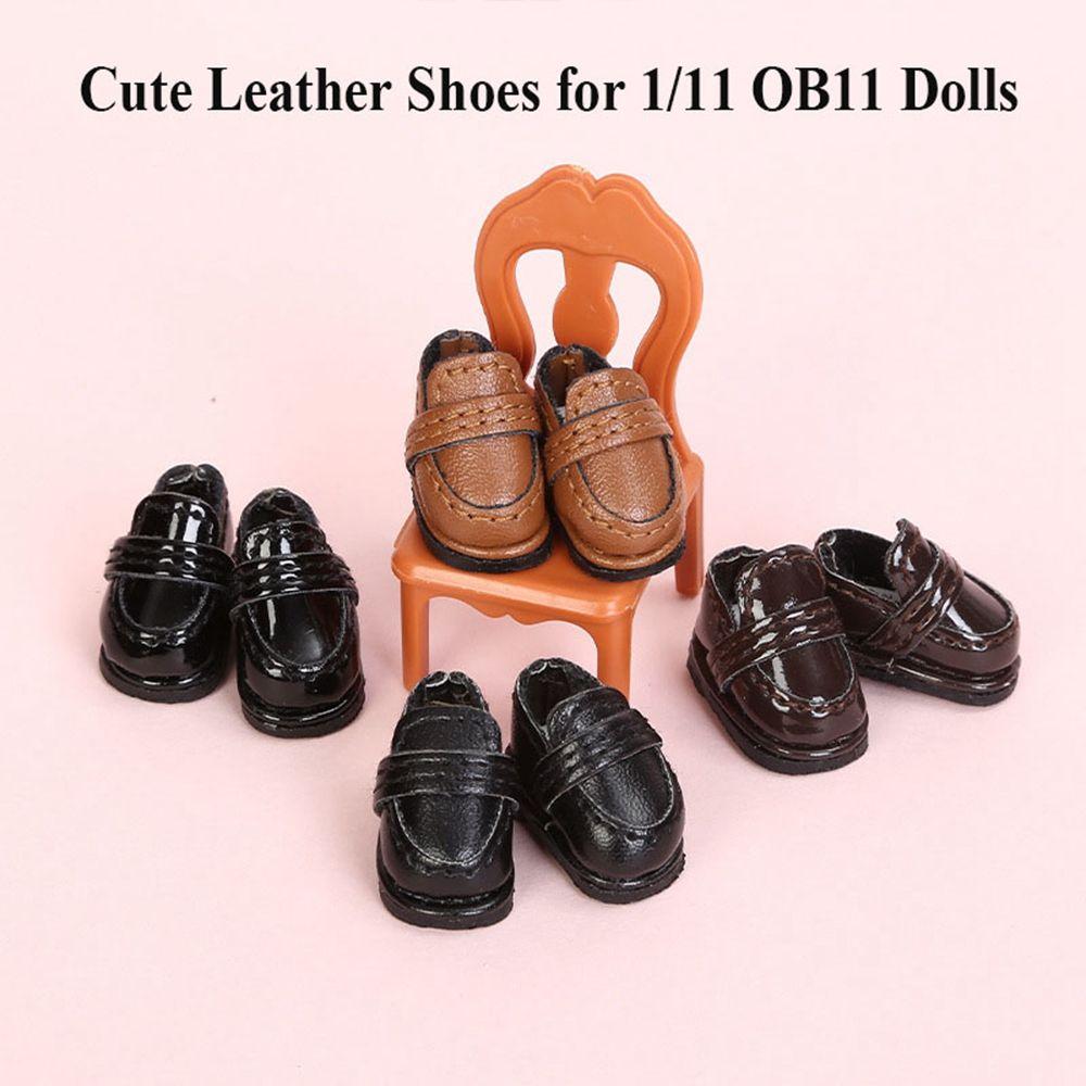 for 1/12BJD Doll Handmade for 1/11 OB11 Leather Shoes Doll Boots Cowhide Dolls Shoes New Casual