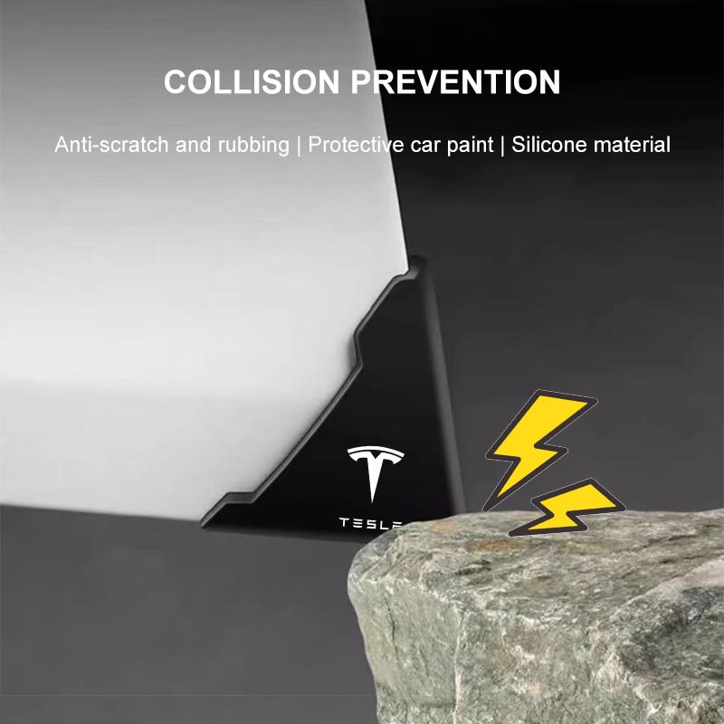 2 шт. Силиконовые защитные накладки на углы дверей автомобиля, предотвращающие столкновения, для Tesla Model 3 Model X S 2016-2020, наклейки TM3 TMX TMS