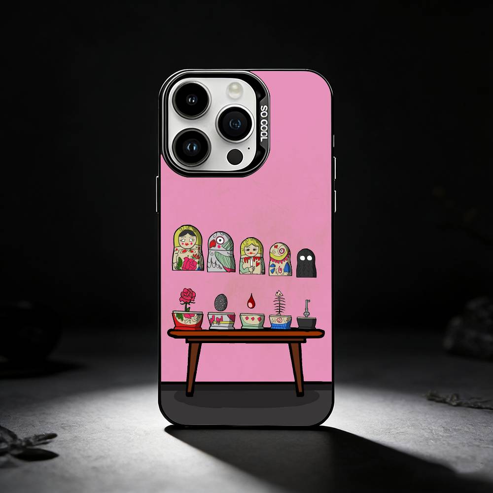 Russian Dolls Matryoshka Phone Case For iPhone 17,16,15,14,13,12,11 Plus,Pro Max,XS,Colored silver phone case