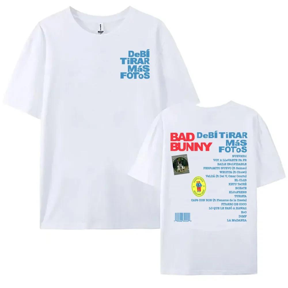 Wounisex Tees Debí Tirar MáS Fotos Album 2025 Tshirt Bad Bunny Singer Printing Tshirts Cottonshort Sleeve Round Neck Teeshirt