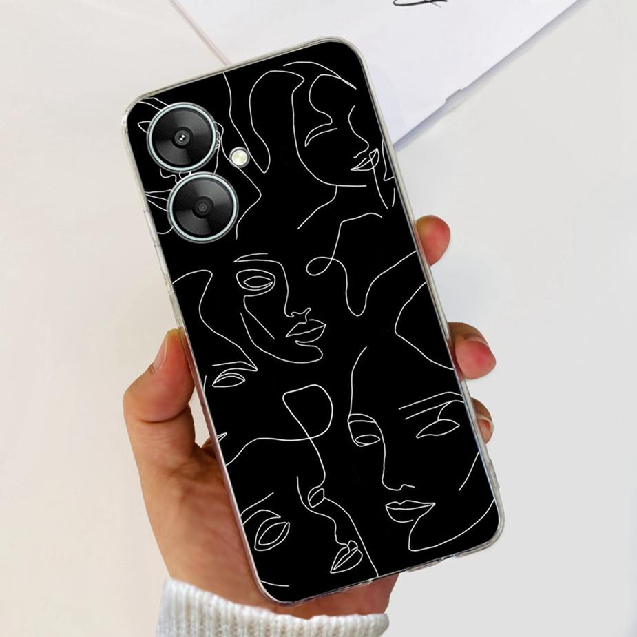 For Xiaomi Poco M6 5G Case Stylish Painted Cover Clear Silicone Phone Case For Xiaomi Poco M6 Pro M6Pro PocoM6 Soft Cover Bumper