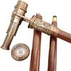 Латунный телескоп-компас Лондон Скрытый сверху Деревянные трости для ходьбы