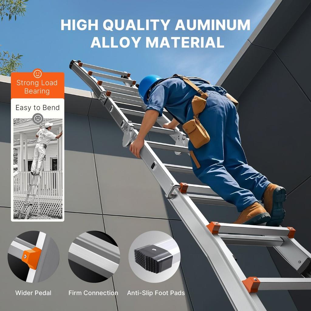Telescoping Ladder A Frame 20 FT Extension Multi-Function for Homework