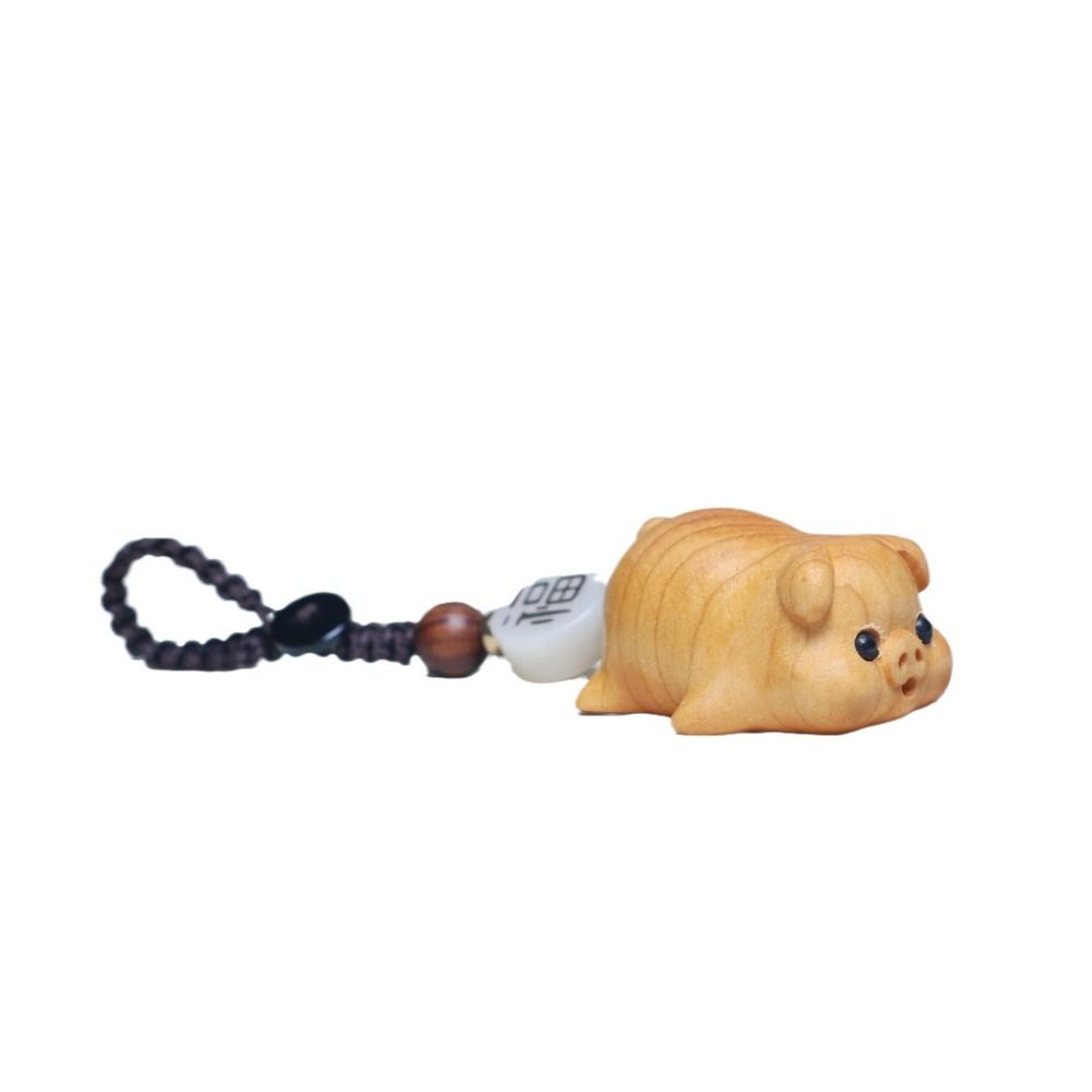 Китайский зодиакальный резной брелок с двенадцатью знаками зодиака, деревянный брелок с маленьким животным, подарок на Новый год