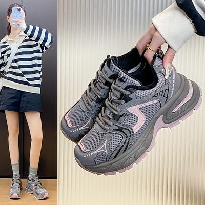 Флисовые кроссовки папа для девочки 2025 зима корейская версия теплые спортивные кроссовки с низким верхом студенческие хлопковые туфли ins трендовая обувь TY001M