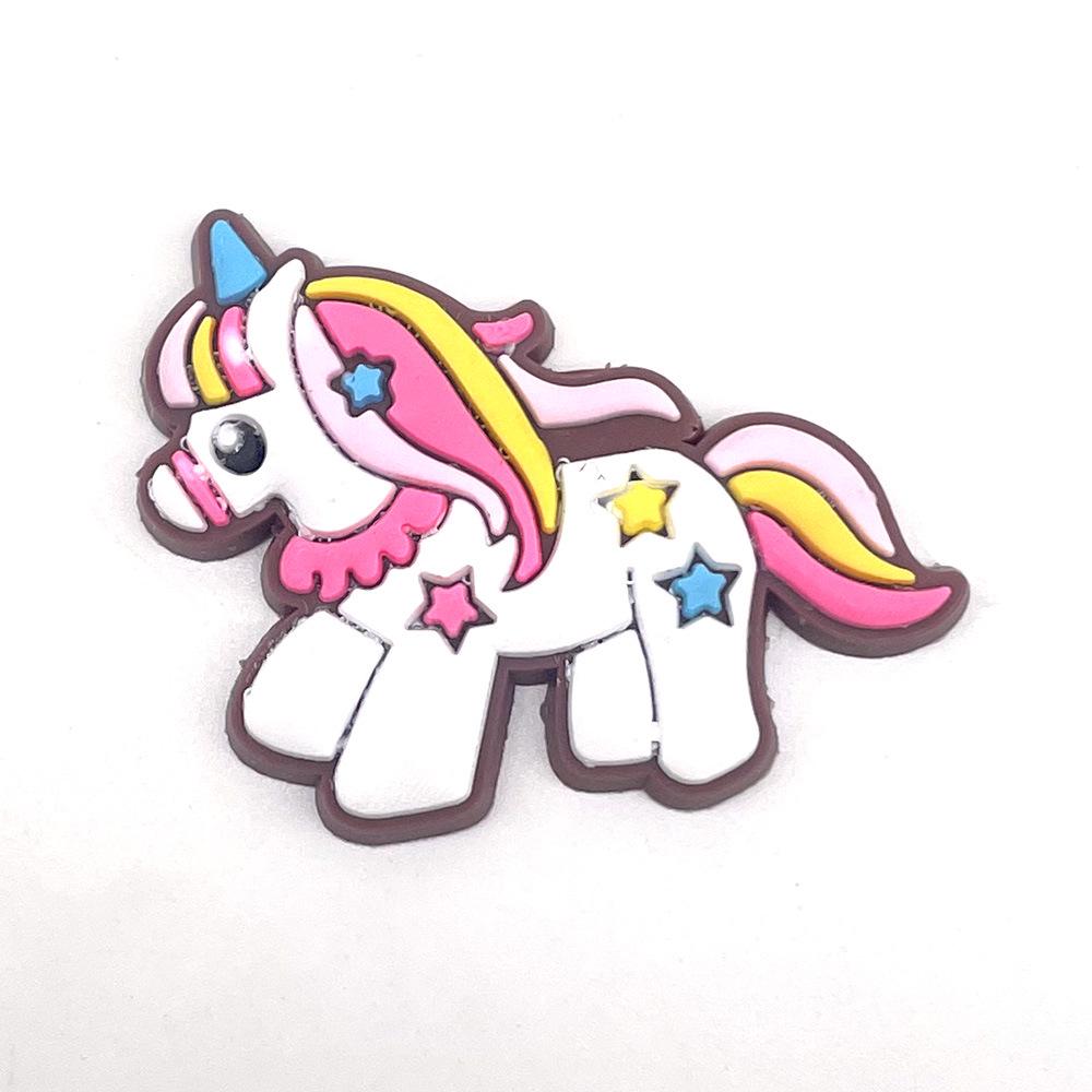 Милые мультяшные пряжки для клогов в виде цветка единорога - Съемные и из мягкой резины украшения для садовой обуви