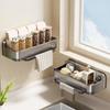 Wall Mounted Sink Sponge Holder Punch Free Soap Drainer Towel Rack Rag Drainage Rack  Kitchen
