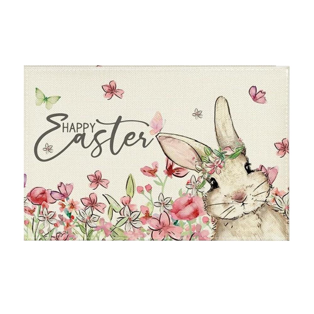 Пасхальный набор из 1/4 салфеток под приборы с рисунком кролика-моркови в стиле «Буффало», 30 x 45 см, весенние банкетные салфетки, моющиеся салфетки под приборы, украшение для кухонной вечеринки