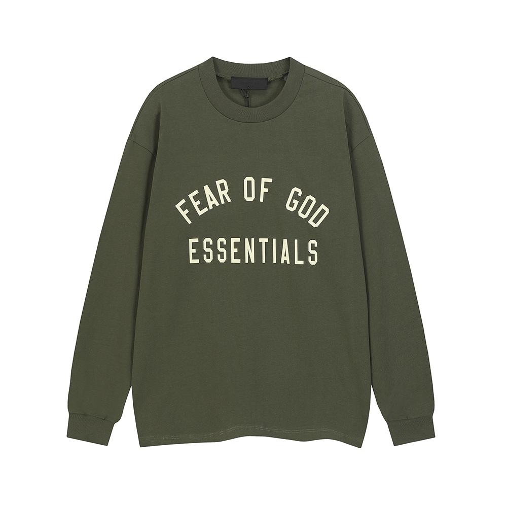 F132 FOG Essentials Свитшот с круглым вырезом с силиконовым логотипом-буквами Повседневный уличный стиль - Унисекс уличный пуловер