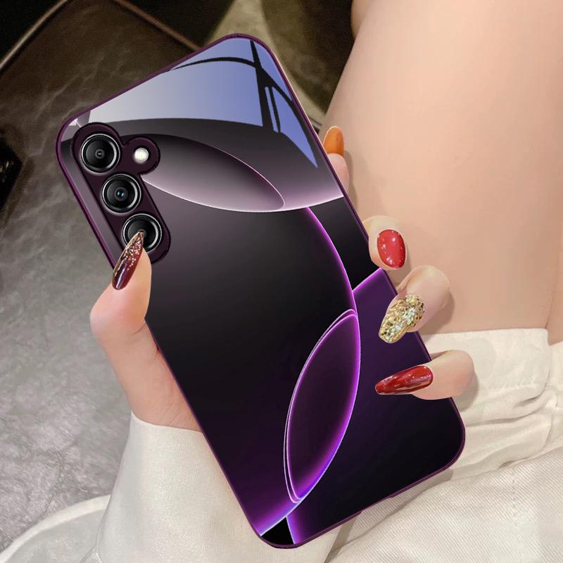 Геометрический полукруг для Samsung Galaxy A14 4G 20 30 52 20S 21S 22 A32 33 34 42 50 51 53 54 70 71 72 73 5G Стеклянный чехол для телефона