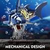 Конструктор Ideas Shark Sea Creatures, игрушки из строительных блоков морских животных с подставкой и подсветкой, игрушки STEM для взрослых, пересекающих океан любителей