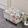 Чехол для пуфа в пасторальном стиле из эластичного спандекса для пуфа, чехлы для дивана и табурета, все включено, чехлы для гостиной и дома