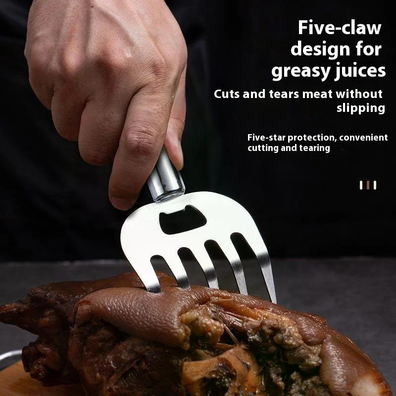Клешни для рубки из нержавеющей стали Эргономичная вилка для измельчения пищи Изолированные кухонные инструменты Легко нарезать курицу и говядину для гриля