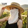Lightweight Summer Face Mask Women Neck Sun Protection Mask, Cotton Dot Print UV Outdoor Cycling Cover, Foldable Gaiter Scarf for Driving Camping