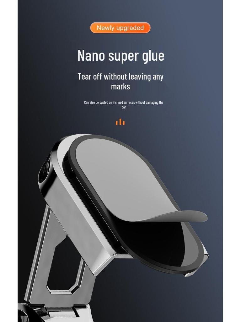 Magnetic Folding Car Phone Holder: Dashboard Multi-Angle Rotation Bracket with Logo Gift