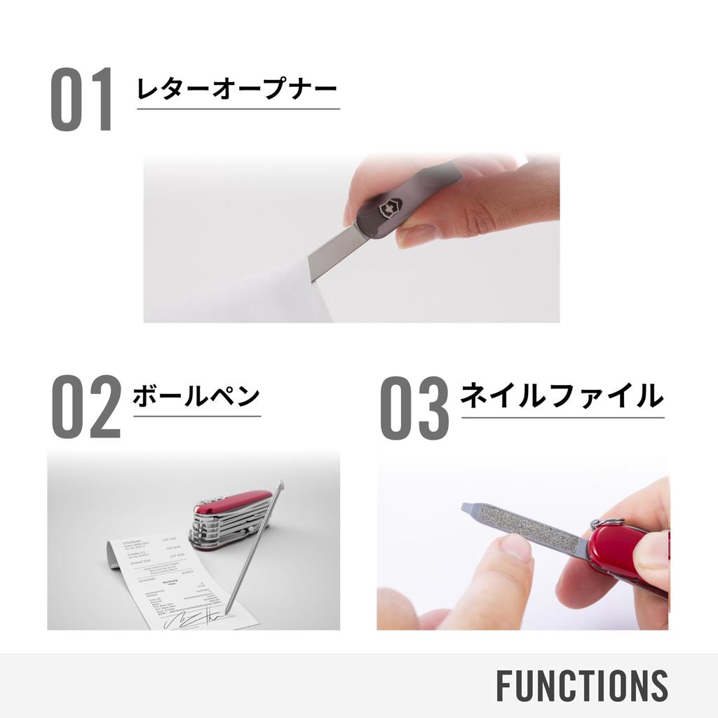 Victorinox Swiss Card Classic Translucent Red Multi-Tool 10 Functions Stationery Scissors Ballpoint Pen Compact Small 0.7100.T