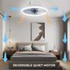 Smart Ceiling Fan with Lights for Home, Lamp with Remote Control, Bedroom Invisible Air Sheets, Silent, 33cm, 55W