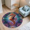 Marine World pattern round rug,Carpet Rug for Living Room Bedroom Sofa Playroom Decor,Non-slip Floor Mat,Holiday Gifts and Birthday Gifts.