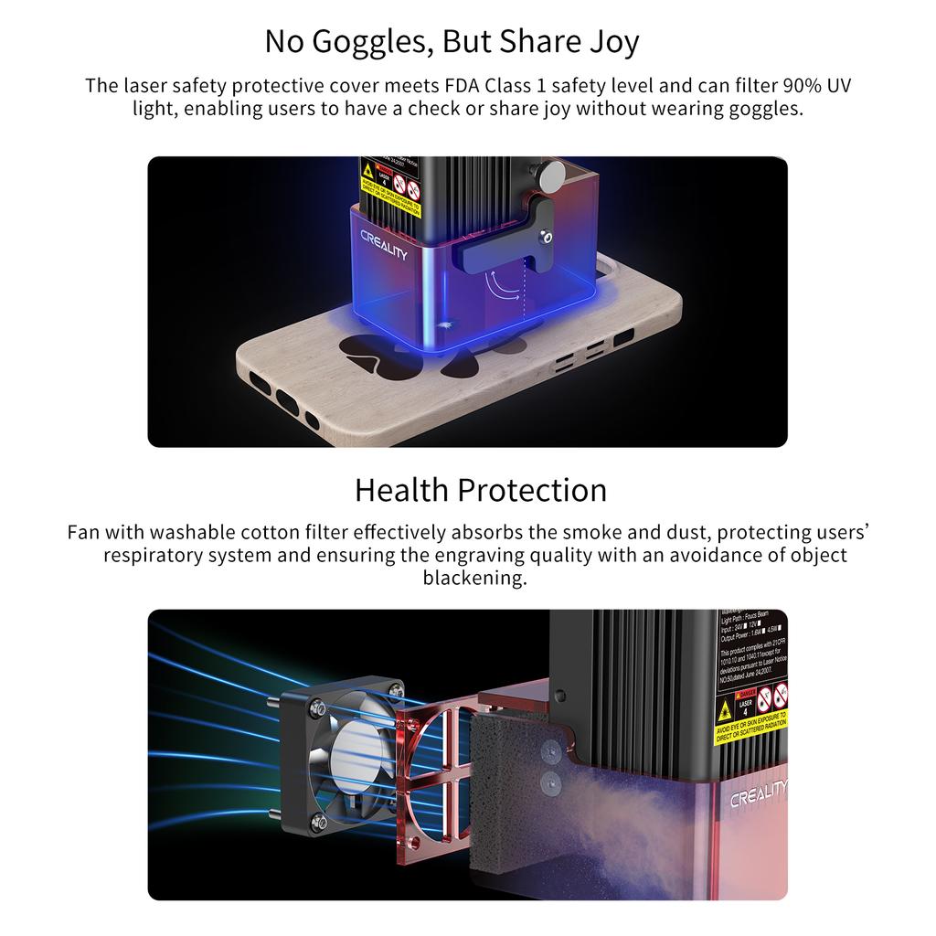Orignal Creality CR-Laser Falcon Laser Engraver 10W Compression Spot Quick Focus Anodized Aluminum