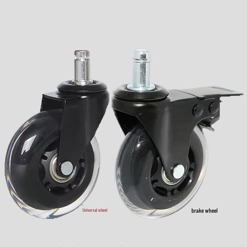 Shengbei 2.5-inch Black Transparent Stem Caster Wheels (2-Pack)