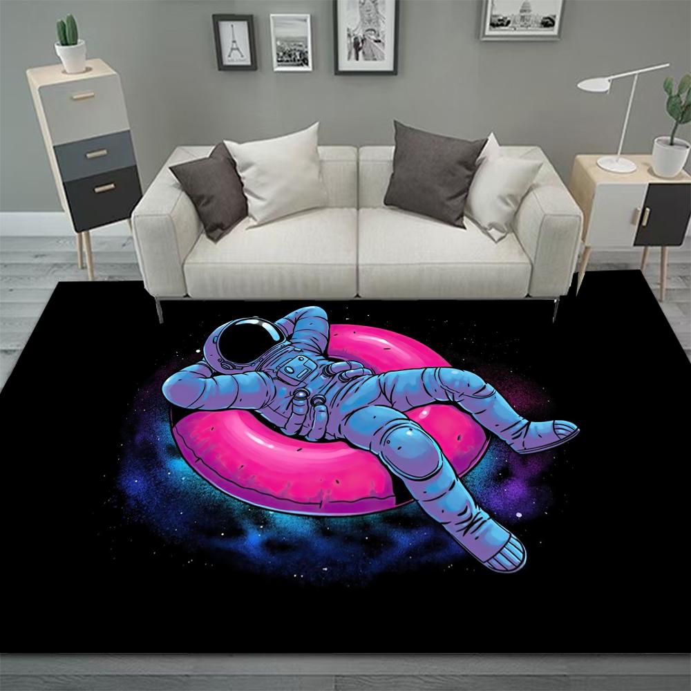 Outer Space Astronaut Carpets for Living Room Bedroom Decor Large Rug Non-slip Washable Home Coffee Table Floor Mat Bath Doormat