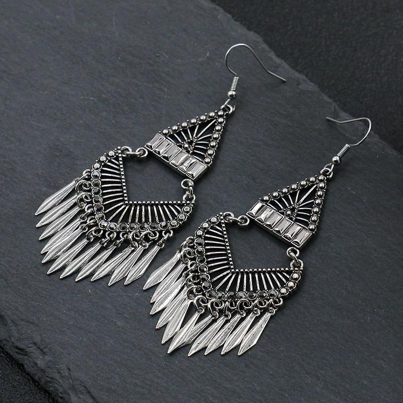 GemChic женские новые винтажные серьги с кисточками из цинкового сплава с длинной бахромой, этнические модные серьги-крючки, подарок на день рождения, Рождество
