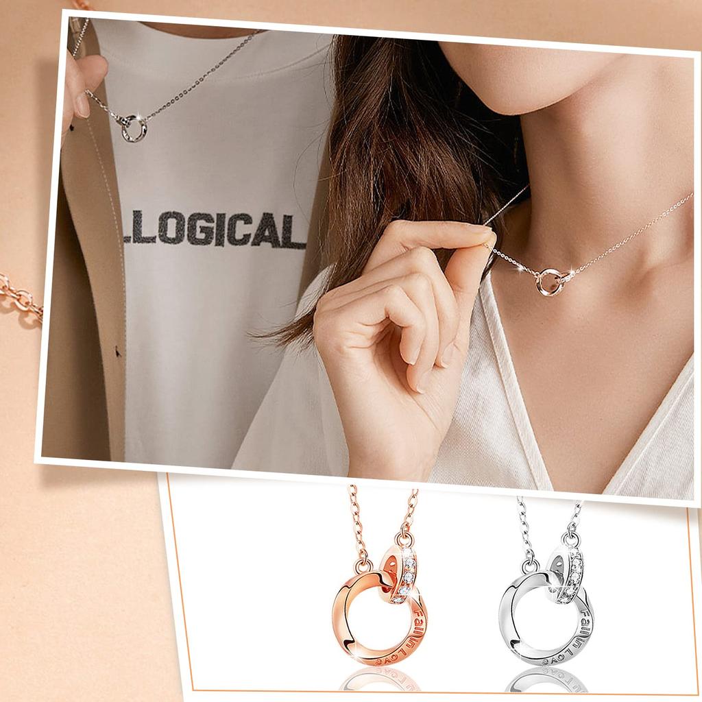 Парное ожерелье Парное кольцо-ожерелье 925 серебро Популярное Мужское и Женское Парное ожерелье Сочетающийся образ Аксессуар Мужской Женский Подарок Рождество