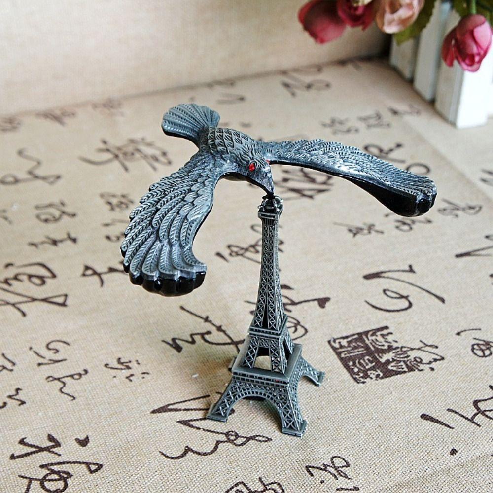 Home Office Decor Eiffel Tower Building Metal Figurines Charms Gravity Bird