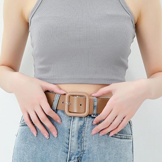 Женский ремень, однотонный, толстый, небьющийся, регулируемый, гладкий, украшение на талию, широкий пояс из искусственной кожи на талии