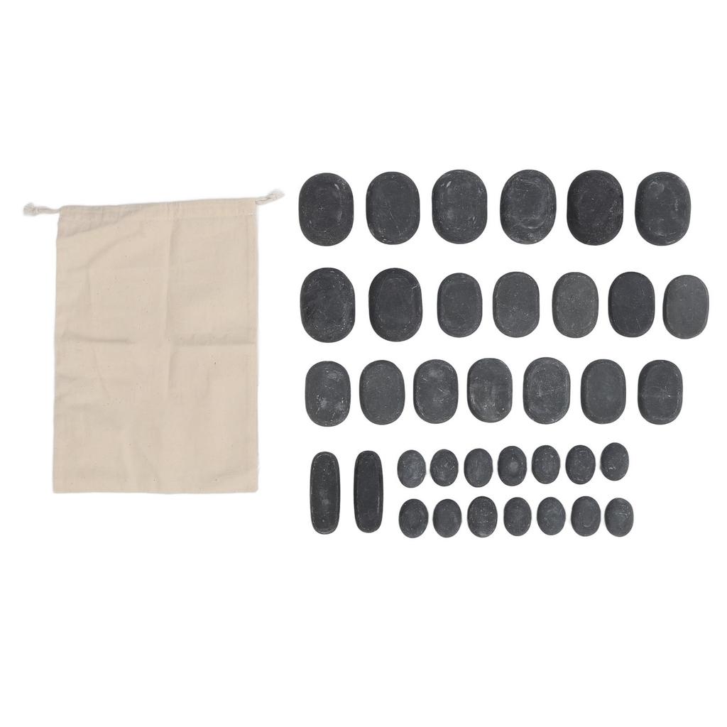 36 шт. набор базальтовых горячих камней 4 размера круглой формы для релаксации тела базальтовые горячие массажные камни для СПА