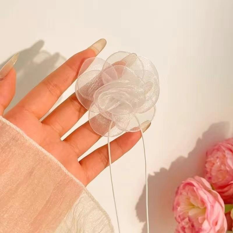 Французское ретро ожерелье с розой и дизайном из атласного бархата для волос