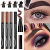 Liquid Eyebrow Pencil with Four-fork Brush Professional Waterproof Sweatproof Eye Brow Liner Long Lasting Makeup Easy To Color Eyebrow