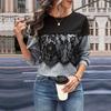 Autumn Women's Blouse Fashion Colorblocking Long Sleeve Sweater Tops