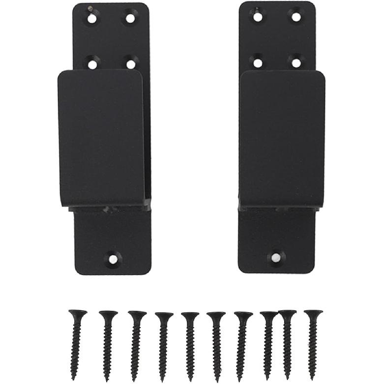 Gate Bar Bracket, Reinforced Gate Barricade Brackets, , 2 Pieces U Shaped with Screws for 2x4 Boards (Black), Generic3pfu9w7sek-11