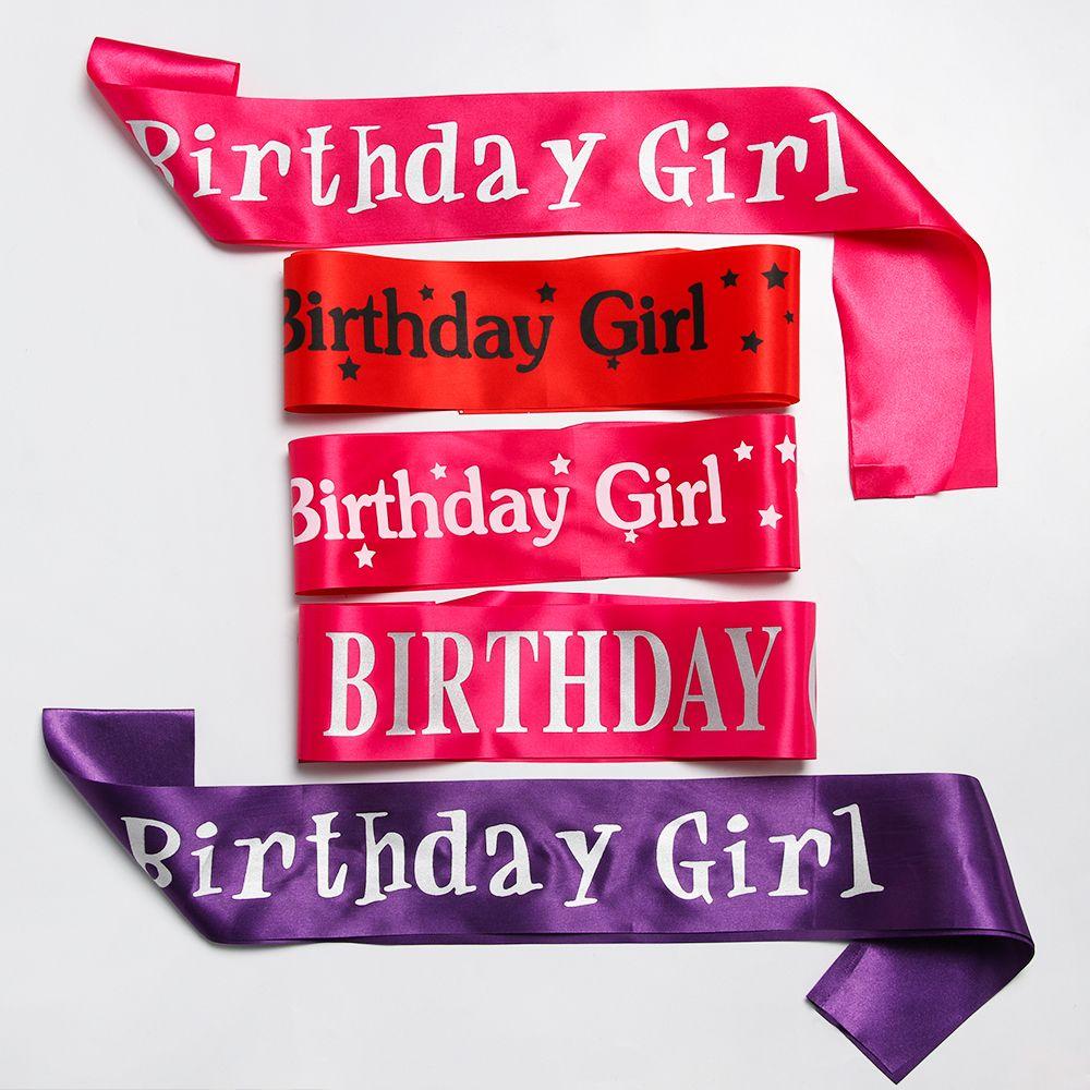 Gifts Glitter Party Decoration Ribbons Birthday Girl Shoulder Girdle Satin Sash
