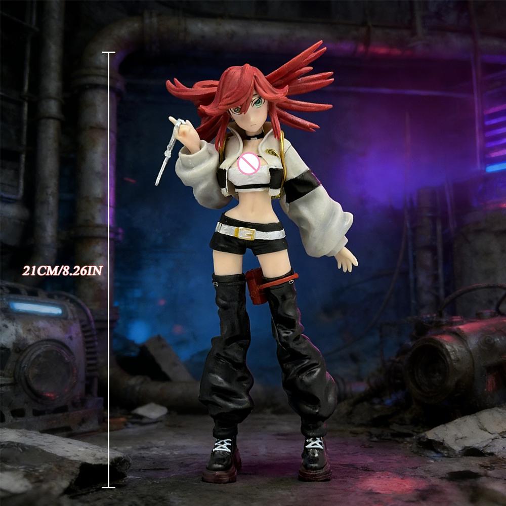 1pc Highly Detailed Red-Haired Battle Girl Figure, Trendy Collectible for Home Decor Gifting.