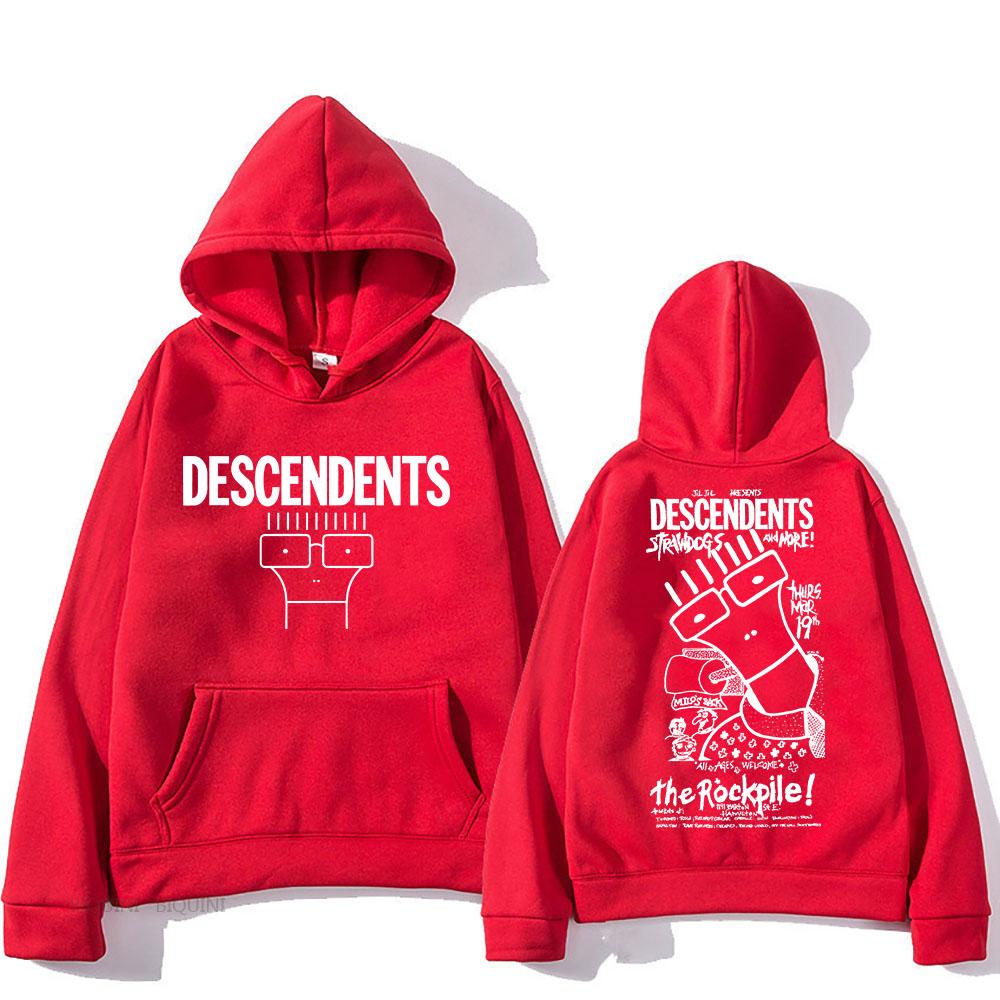 Descendents Худи с мультяшным принтом Харадзюку Повседневный Винтажный Свитшот Графическая печать Флисовая одежда Moletom Готика