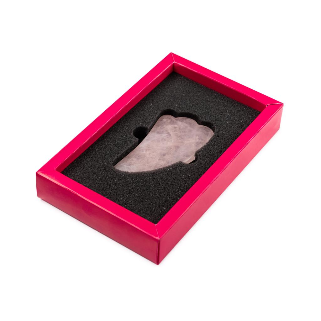 Скребок-массажер Гуаша из розового кварца Hillary