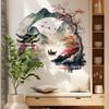 Landscape Painting Birds Mountain River Wall Sticker Background Home Bedroom Wall Kitchen Refrigerator Home Decoration Decals