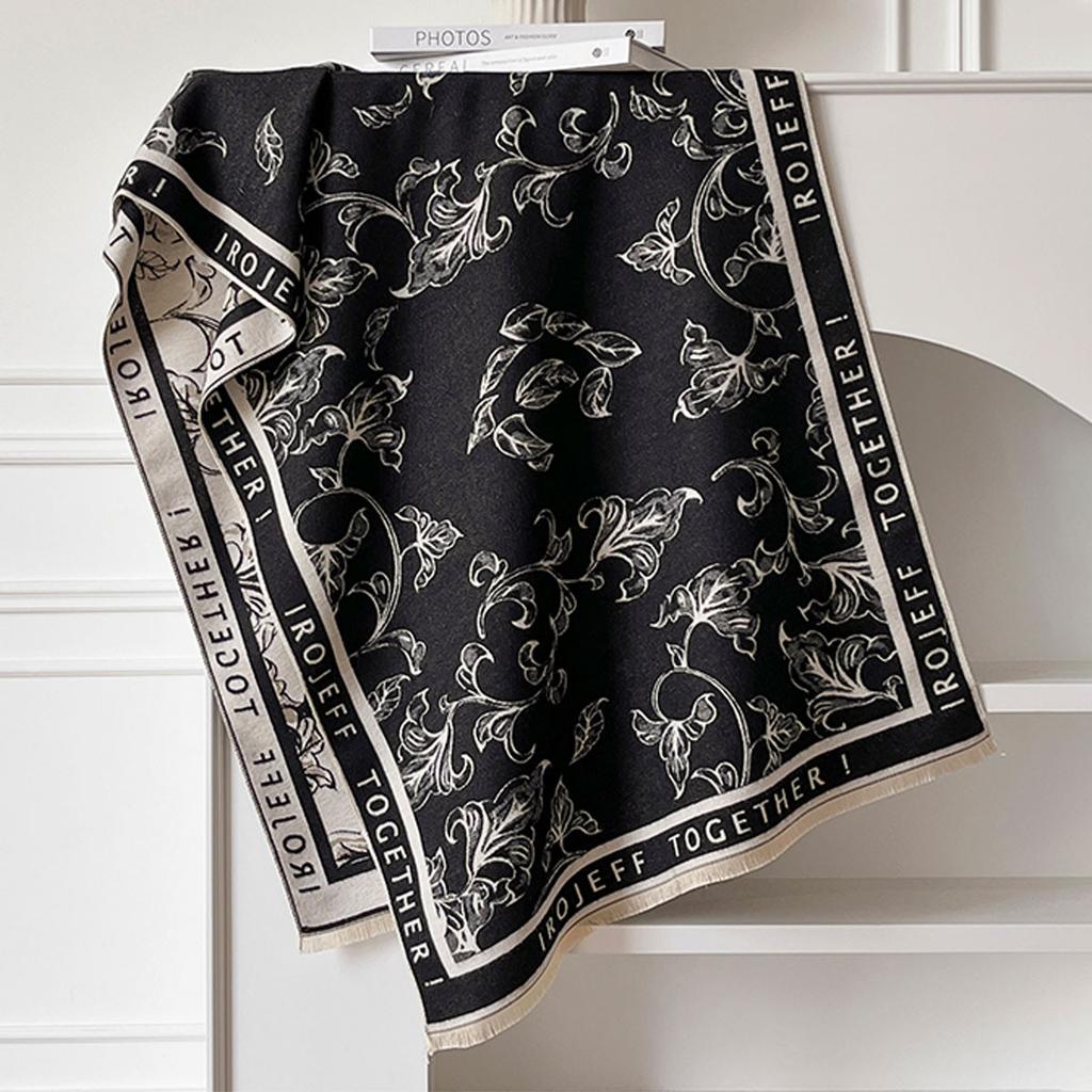 Women Pashmina Scarves Fringe Wrap Winter Warm Fashion Brands Designer Blanket Soft Shawls Imitation Cashmere Two-Sided Scarf