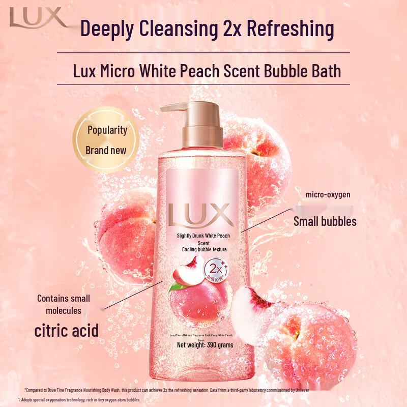 LUX White Peach Foaming Body Wash 390g