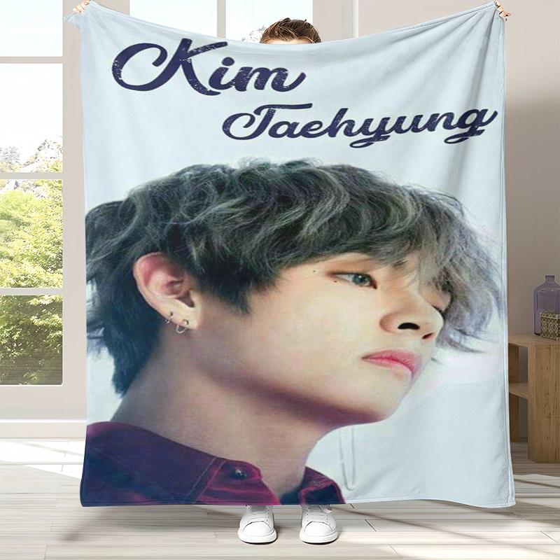 Ким Тхэ Хён V Kpop B-BTS Фланелевое одеяло, Ультрамягкий теплый плюшевый плед для дома, спальни, кровати, дивана, офиса, кемпинга, пикника