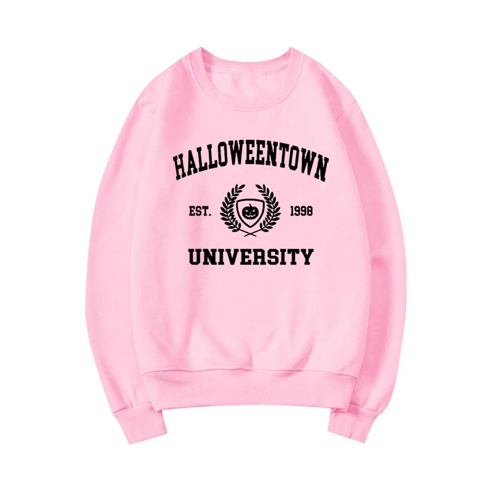 Толстовка с круглым вырезом Halloweentown University, толстовка с капюшоном на Хэллоуин, толстовки с капюшоном Pumpkin, женская осенняя толстовка с графическим принтом, повседневные топы-пуловеры