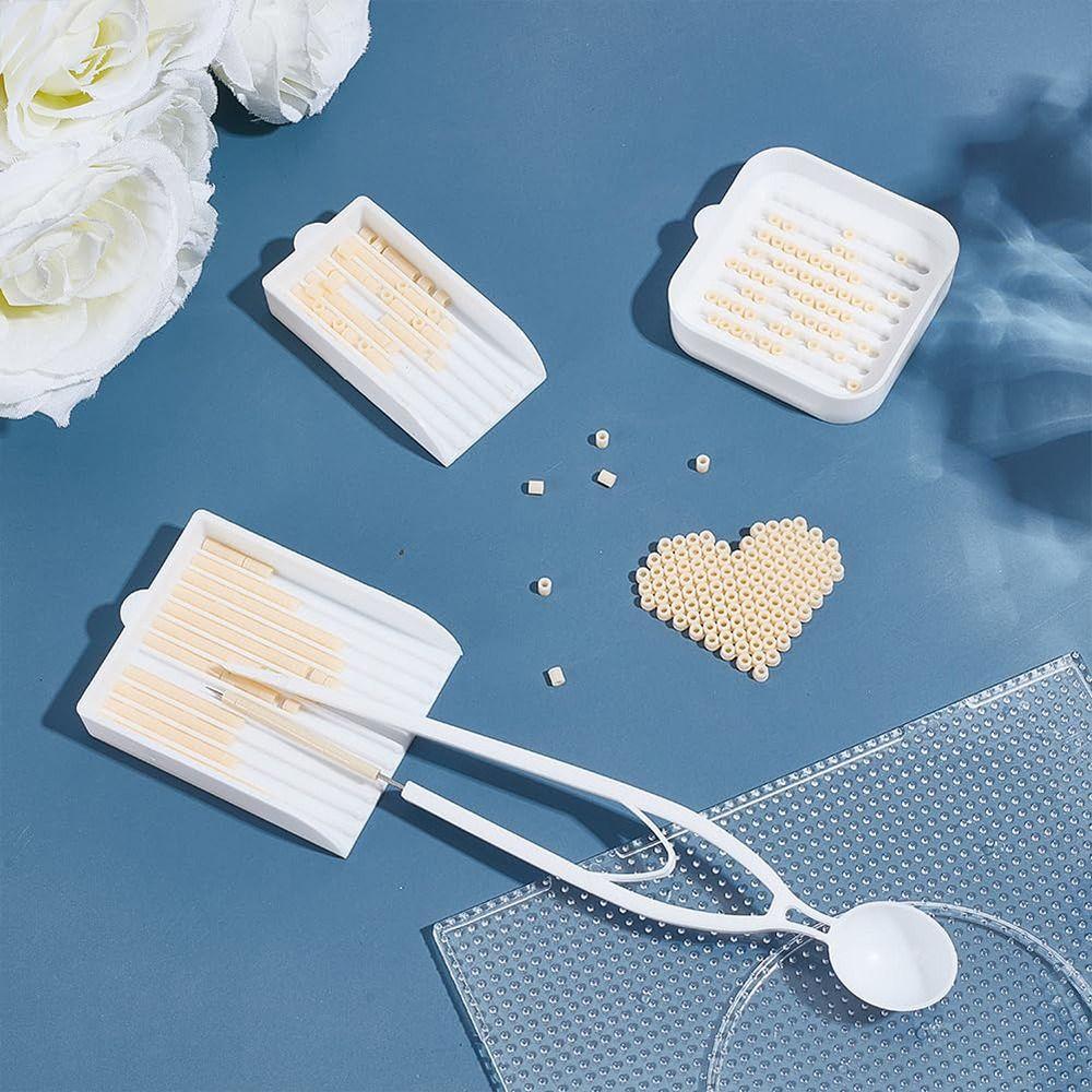 Stainless Steel Fuse Beads Picking Tray Kit 2.6mm Fuse Beads Plastic Beads Fuse Bead Single Needle Tweezer DIY Handmade