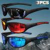 3pcs High Quality Polarized Sports Sunglasses Set for Men & Women, Full Wraparound Color Changing Night Vision Glasses Suitable for Driving