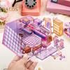 4 Pcs DIY 3D House Stickers Paper Miniature Scene Stickers Cartoon Mini Room Scene Stickers Set for Adults Kids Scrapbook