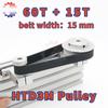 60T 15T HTD3M Pulley Set Belt Width 15mm 3M Timing Pulley 60Teeth 15Teeth 3M Pulley Set Reduction 4:1 HTD 3M Synchronous Wheels