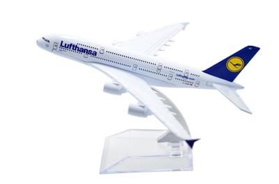 ДИНАСТИЯ ТАН 1/400 16см Авиалайнер Airbus A380 авиакомпании Lufthansa Модель самолета из сплава Игрушка