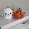 Halloween Crochet Pumpkin And Ghost  Tree Ornaments Small Hanging Ghost Charms Car Pendant Decoration Holiday Party Home Decors