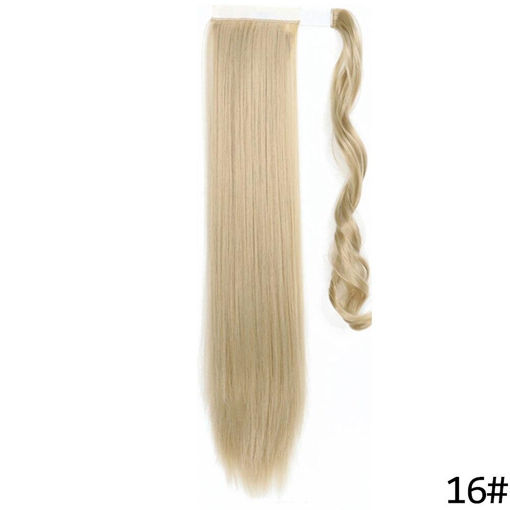 MERISIHAIR Women Long Straight Wrap Around Ponytail Synthetic Fiber Long Straight Wavy Hair Extensions Daily Wear